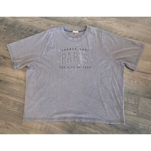 Women sz3X Cult Favorite Paris France  Graphic Tee Grey Oversized 3X 100% Cotton